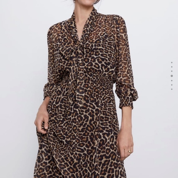 NWT Spring Summer Zara animal print dress size S - Picture 4 of 16